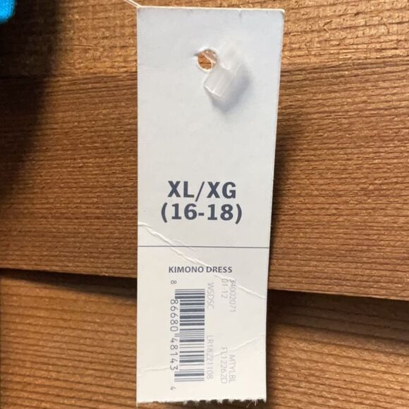 NWT Faded Glory Blue Dress V-Neck Empire Waist Women’s size Large XL Polyester - Picture 4 of 7